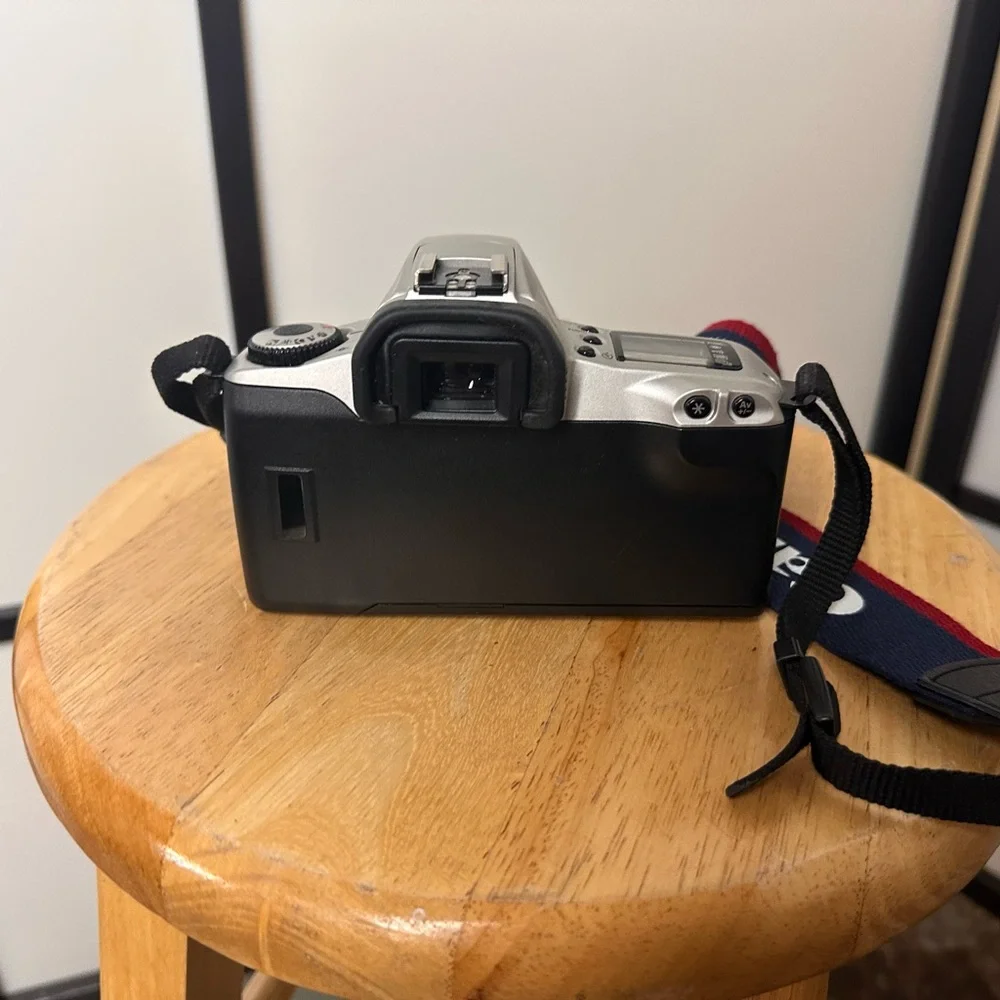 Canon EOS 300 Film Silver Camera with Black Lens